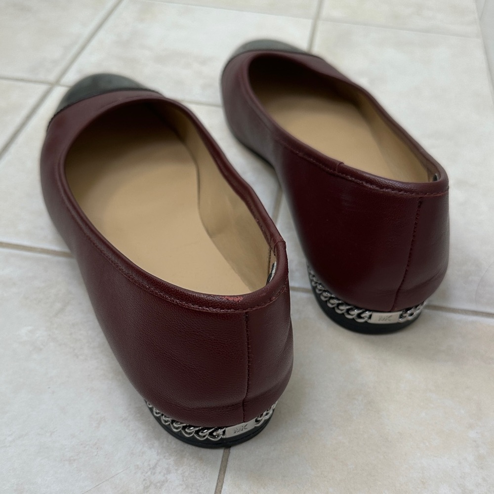 Michael Kors Burgundy and Black Flats - Picture 4 of 4